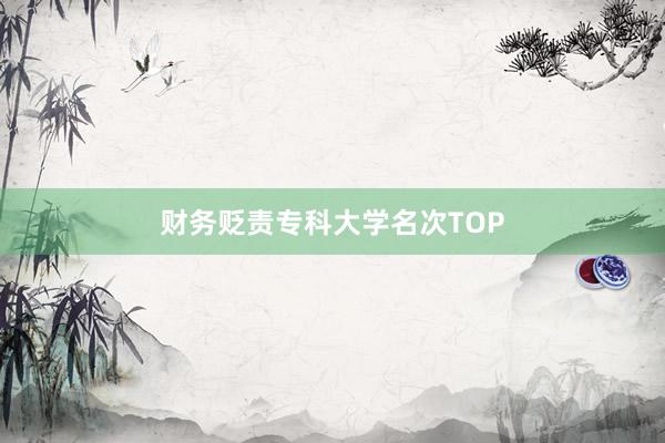财务贬责专科大学名次TOP